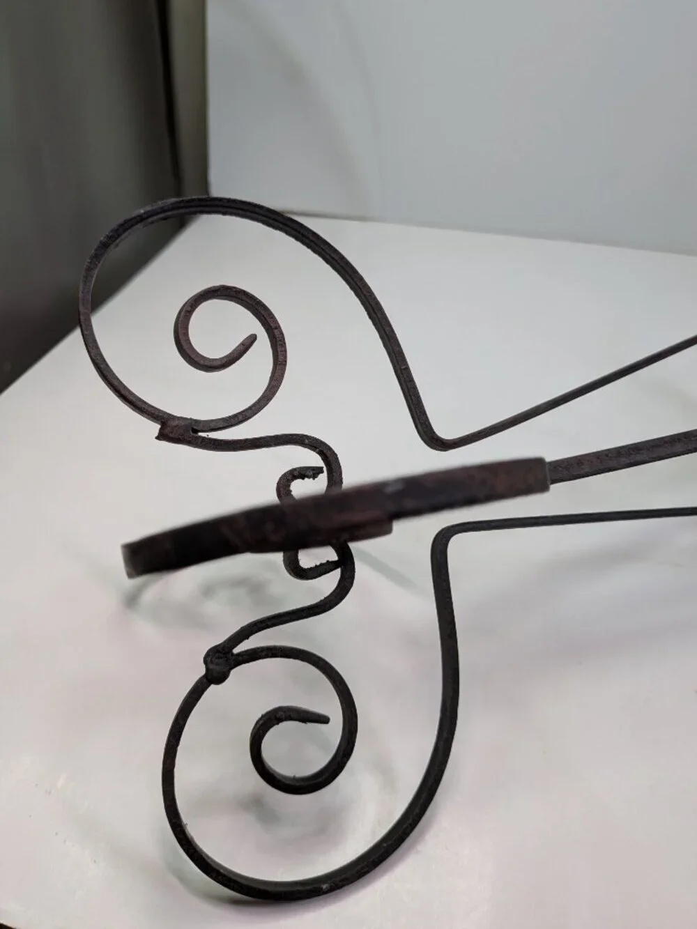 Vintage Wrought Iron Pillar Candle Holder Stand 12